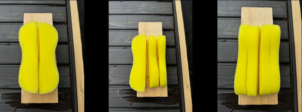 A photo of a sponge to turn into a fish for canoe games.